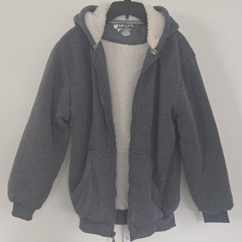 U. S. Life Gray Kids Hoodie Size XL